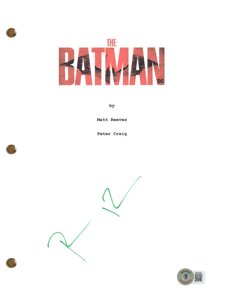 Paul Dano Signed Autograph The Batman Full Movie Script Screenplay Beckett COA