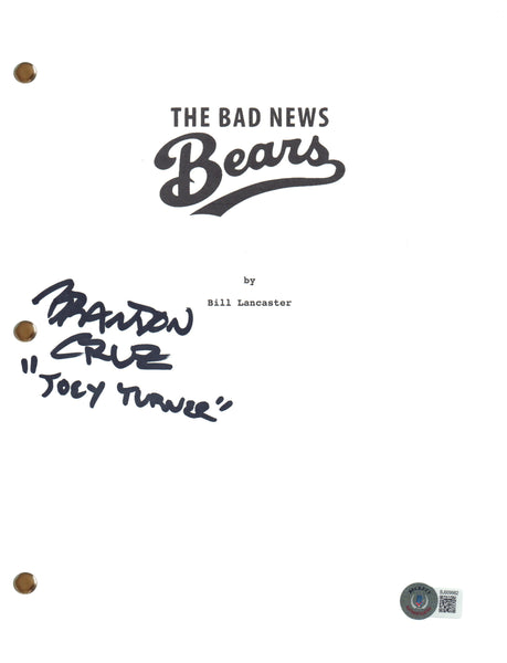 Brandon Cruz Signed Autograph The Bad News Bears Movie Script Screenplay BAS COA