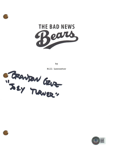 Brandon Cruz Signed Autograph The Bad News Bears Script Screenplay Beckett COA