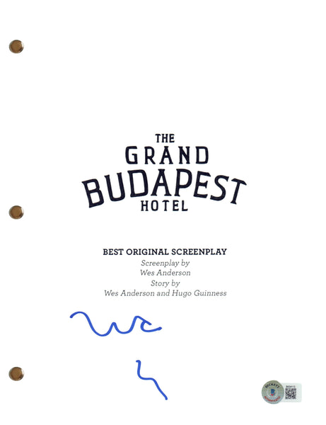 Wes Anderson Signed Autograph The Grand Budapest Hotel Movie Script Beckett COA