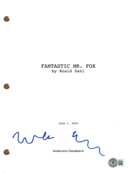 Wes Anderson Signed Autograph Fantastic Mr Fox Full Movie Script Beckett COA