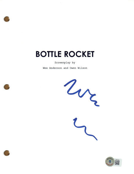 Wes Anderson Signed Autograph Bottle Rocket Movie Script Screenplay Beckett COA