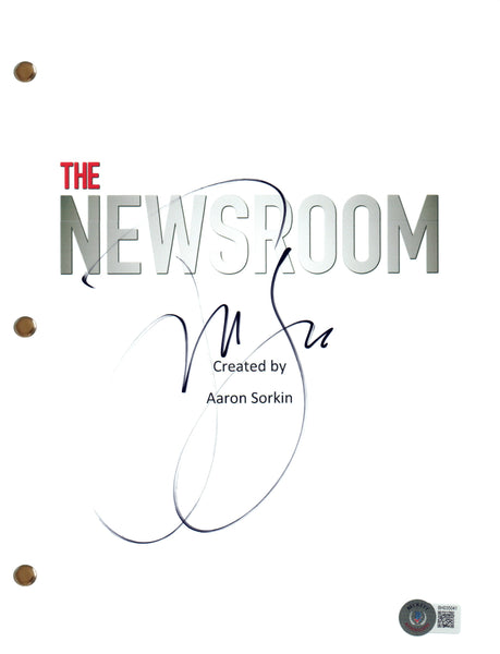 Jeff Daniels Signed Autograph The Newsroom Pilot Script Screenplay Beckett COA