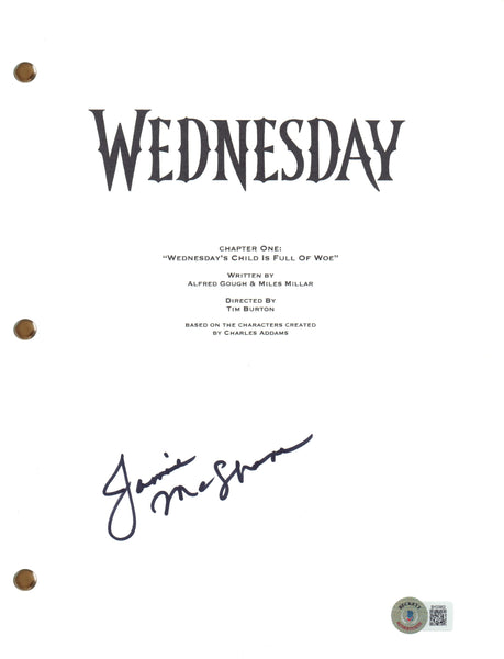 Jamie McShane Signed Autograph Wednesday Pilot Script Addams Family BAS COA