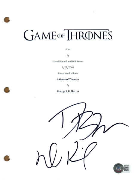 David Benioff & D.B. Weiss Signed Autograph Game of Thrones Pilot Script BAS COA