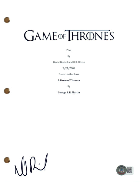 David Benioff Signed Autograph Game of Thrones Pilot Episode Script Beckett COA