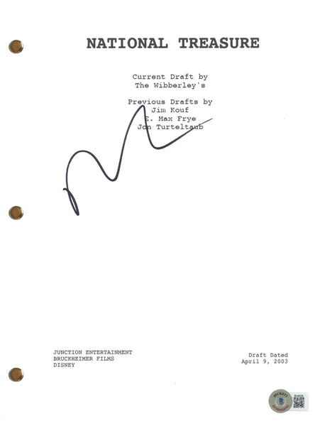 Nicolas Cage Signed Autograph National Treasure Movie Script Screenplay BAS COA