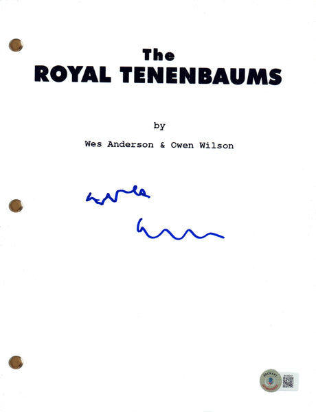 Wes Anderson Signed Autograph The Royal Tenenbaums Full Movie Script Beckett COA