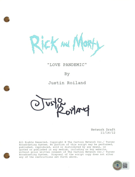 Justin Roiland Signed Rick and Morty Scammer Aliens Script Screenplay BAS COA
