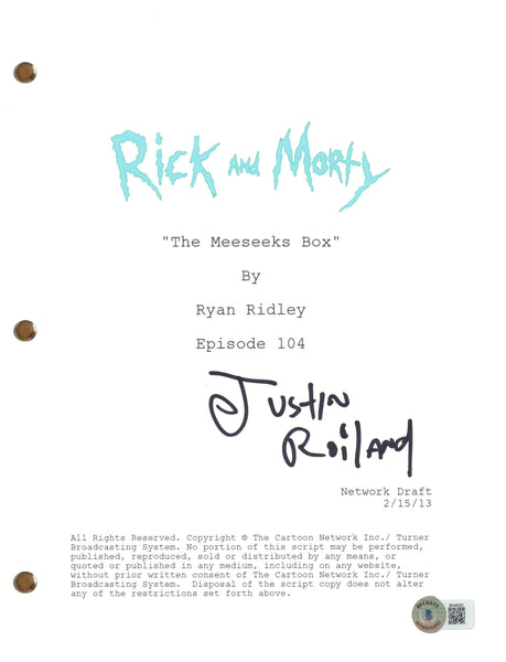 Justin Roiland Signed Rick and Morty Episode 104 Script Screenplay Autograph BAS