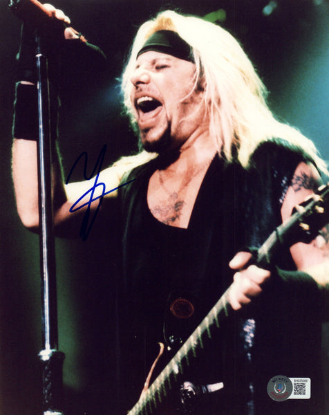 Vince Neil Signed Autograph 8x10 Photo Motley Crue Lead Singer Beckett COA