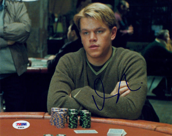 Matt Damon Signed Autograph 8x10 Photo Rounders Mike McDermott PSA/DNA COA