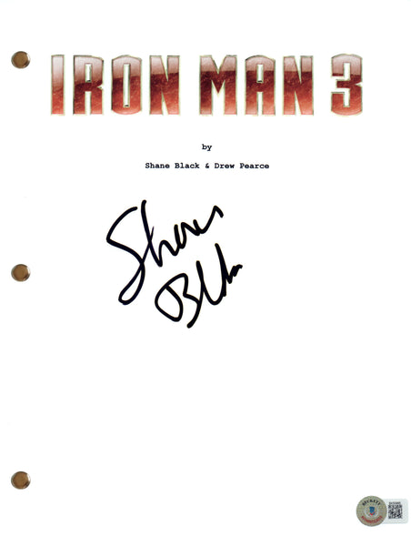 Shane Black Signed Autograph Iron Man 3 Movie Script Director Beckett COA