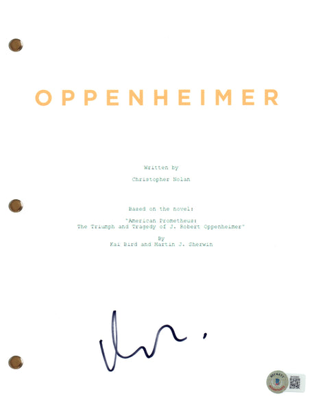 Matt Damon Signed Autograph Oppenheimer Movie Script Full Screenplay Beckett COA