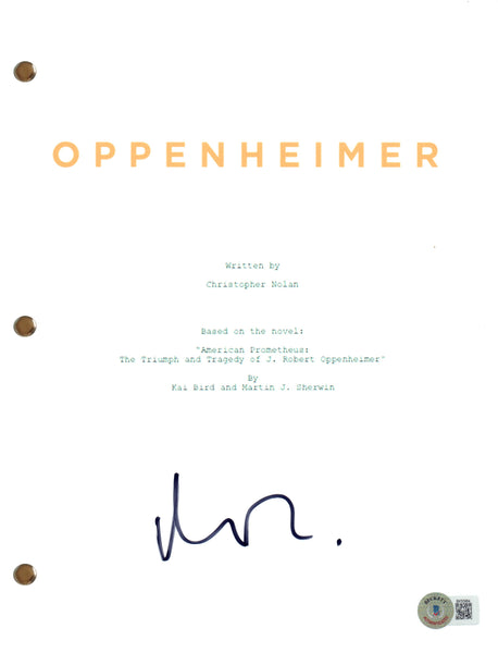 Matt Damon Signed Autograph Oppenheimer Movie Script Full Screenplay Beckett COA