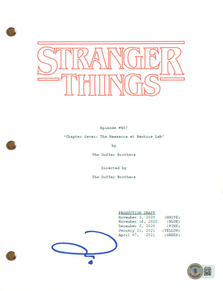 Jamie Campbell Bower Signed Autograph Stranger Things E407 Script Screenplay BAS