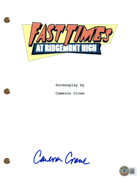 Cameron Crowe Signed Autograph Fast Times at Ridgemont High Movie Script BAS COA