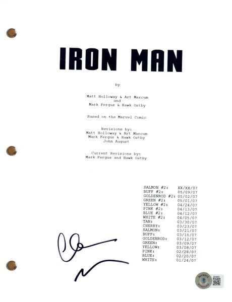 Clark Gregg Signed Autograph Iron Man Full Movie Script Screenplay Beckett COA