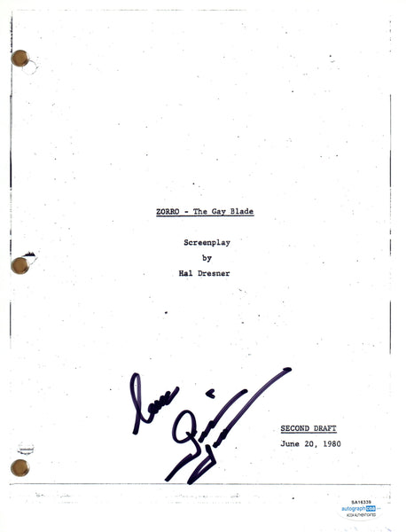 George Hamilton Signed Autograph Zorro, The Gay Blade Full Movie Script ACOA COA