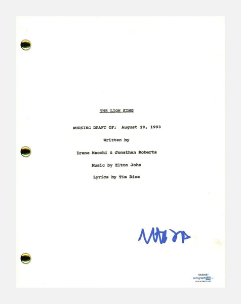 Matthew Broderick Signed Autographed The Lion King Movie Script ACOA COA