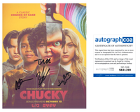 Chucky Cast Signed 8x10 Photo Horror Syfy TV Series Zackary Arthur +3 ACOA COA