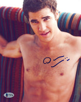 Darren Criss Signed Autograph 8x10 Photo Hollywood Glee Shirtless Pose BAS COA