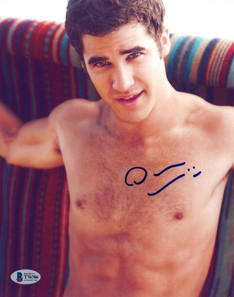 Darren Criss Signed Autograph 8x10 Photo Hollywood Glee Shirtless Pose BAS COA