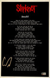 Corey Taylor Signed Slipknot Snuff 11x17 Song Lyrics Poster Photo Beckett COA