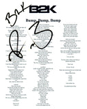 Raz-B Signed Autographed B2K BUMP, BUMP, BUMP Song Lyric Sheet COA