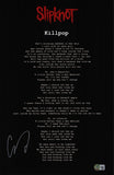 Corey Taylor Signed Autograph Slipknot Killpop Lyrics 11x17 Poster Beckett COA