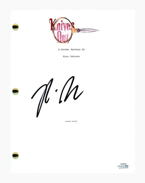 Rian Johnson Signed Autographed KNIVES OUT Movie Script Director ACOA COA
