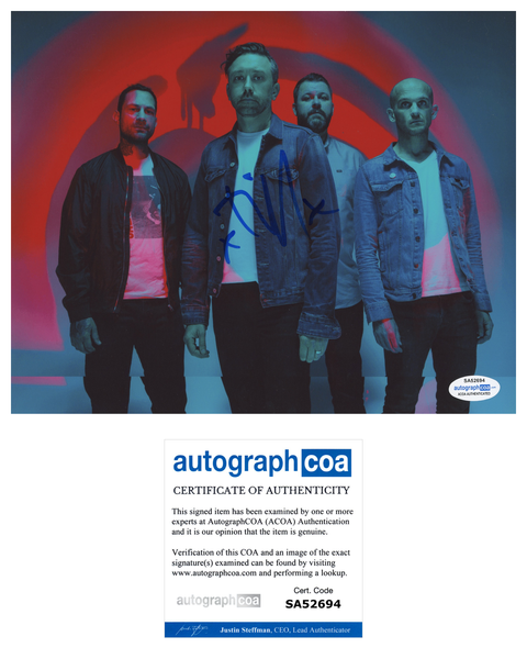 Tim McIlrath Signed Autographed 8x10 Photo Rise Against ACOA COA