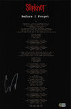 Corey Taylor Signed Slipknot Before I Forget Lyrics 11x17 Poster Beckett COA