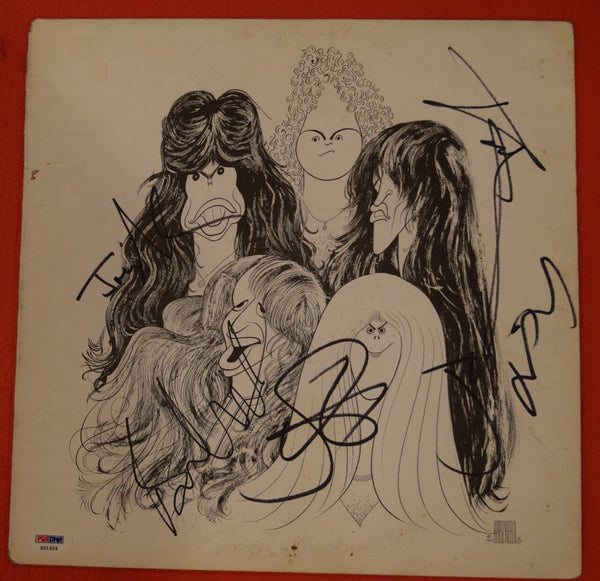 Aerosmith Complete Band Signed Draw The Line Vinyl Lp Record Album PSA/DNA COA B