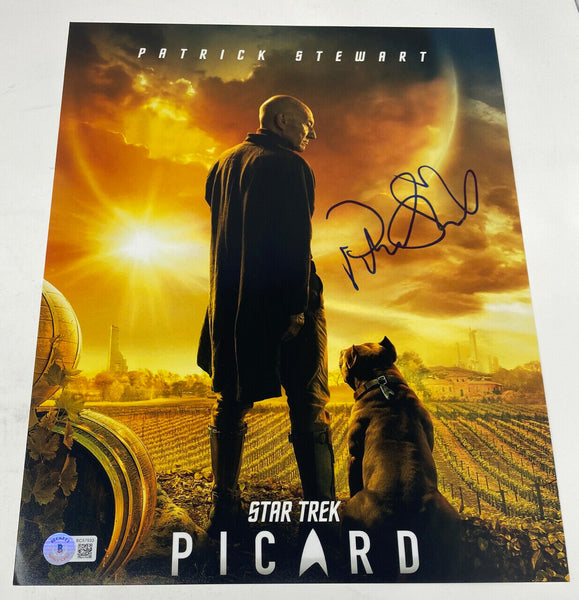 Patrick Stewart Signed Autographed 11x14 Photo Star Trek Picard Beckett BAS COA