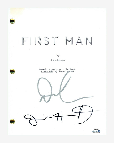 Damien Chazelle & Justin Hurwitz Signed FIRST MAN Movie Script ACOA COA