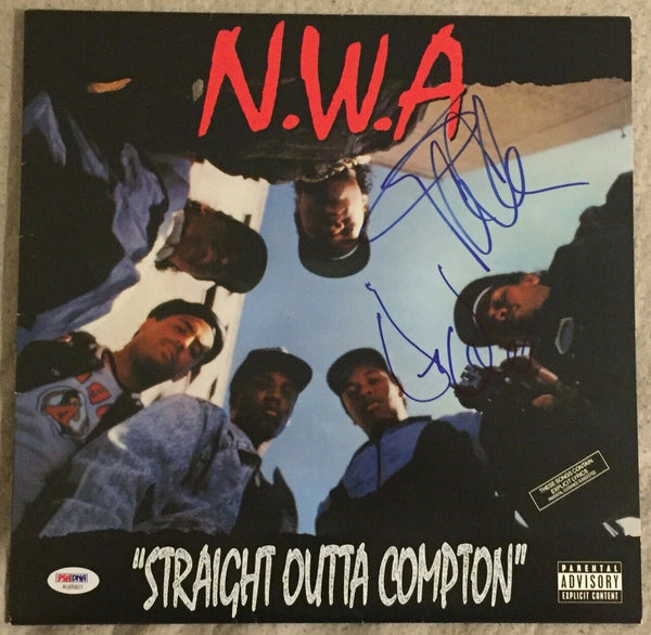 Dr. Dre & Ice Cube Signed NWA Straight Outta Compton Record Album PSA/DNA COA