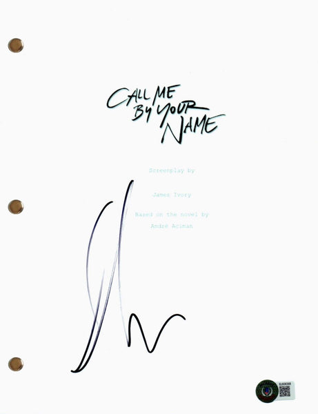Armie Hammer Signed Autograph Call Me By Your Name Full Movie Script Beckett COA