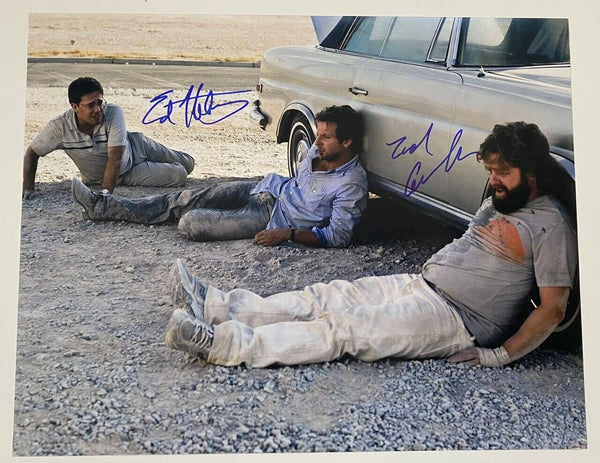 The Hangover Cast Signed Autograph 11x14 Photo Zach Galifianakis & Ed Helms COA