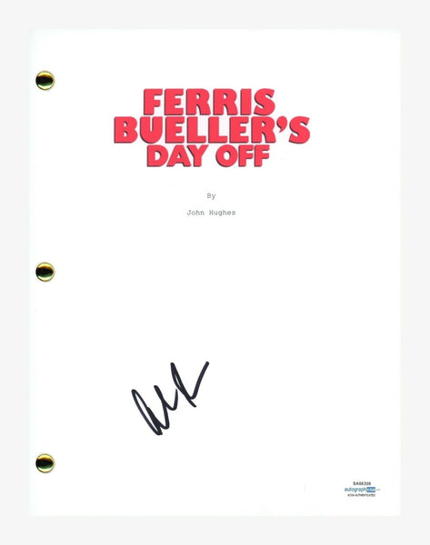 Alan Ruck Signed Autographed Ferris Bueller's Day Off Movie Script ACOA COA