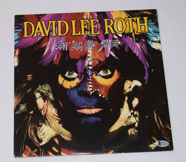 David Lee Roth Signed Autograph Eat 'Em and Smile Record Album Van Halen BAS COA