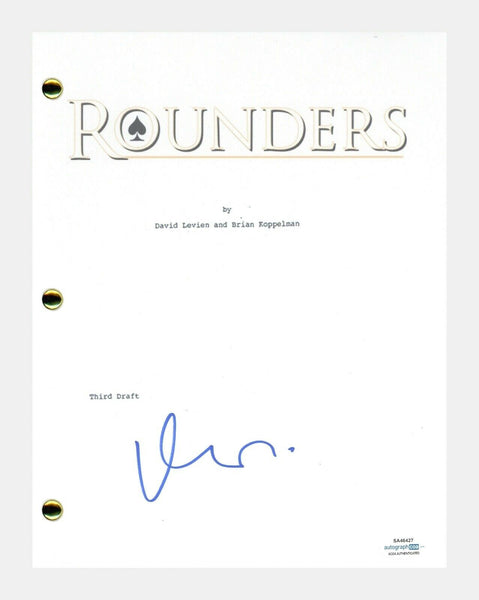 Matt Damon Signed Autographed Rounders Movie Script Screenplay ACOA COA