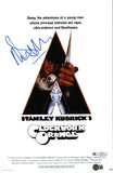 Malcolm McDowell Signed A Clockwork Orange 11x17 Movie Poster Photo Beckett COA
