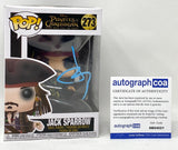 Johnny Depp Signed Jack Sparrow Funko Pop Pirates of the Caribbean ACOA COA