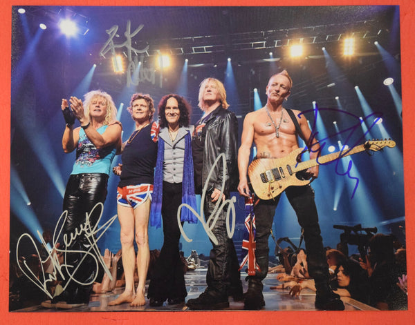 Def Leppard Signed Autographed 11x14 Photo Joe Elliott Rick Allen Savage Collen