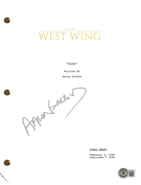 Aaron Sorkin Signed Autograph The West Wing Pilot Script Screenplay Beckett COA