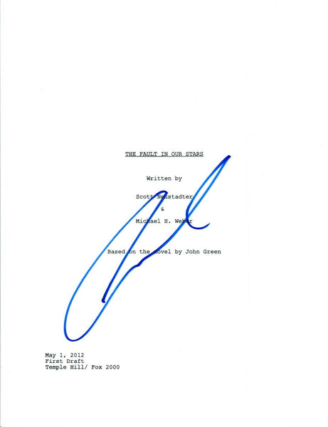 Ansel Elgort Signed Autographed THE FAULT IN OUR STARS Full Movie Script COA