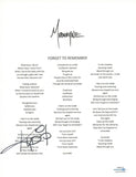 Chad Gray Kud Signed Autograph Mudvayne Forget To Remember Lyric Sheet ACOA COA