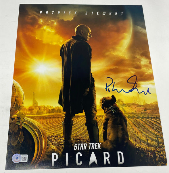 Patrick Stewart Signed Autographed 11x14 Photo Star Trek Picard Beckett BAS COA