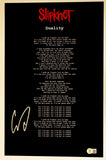 Corey Taylor Signed Slipknot Duality 11x17 Song Lyrics Poster Photo Beckett COA